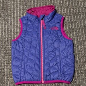 The North Face Blue and Pink Quilted Vest